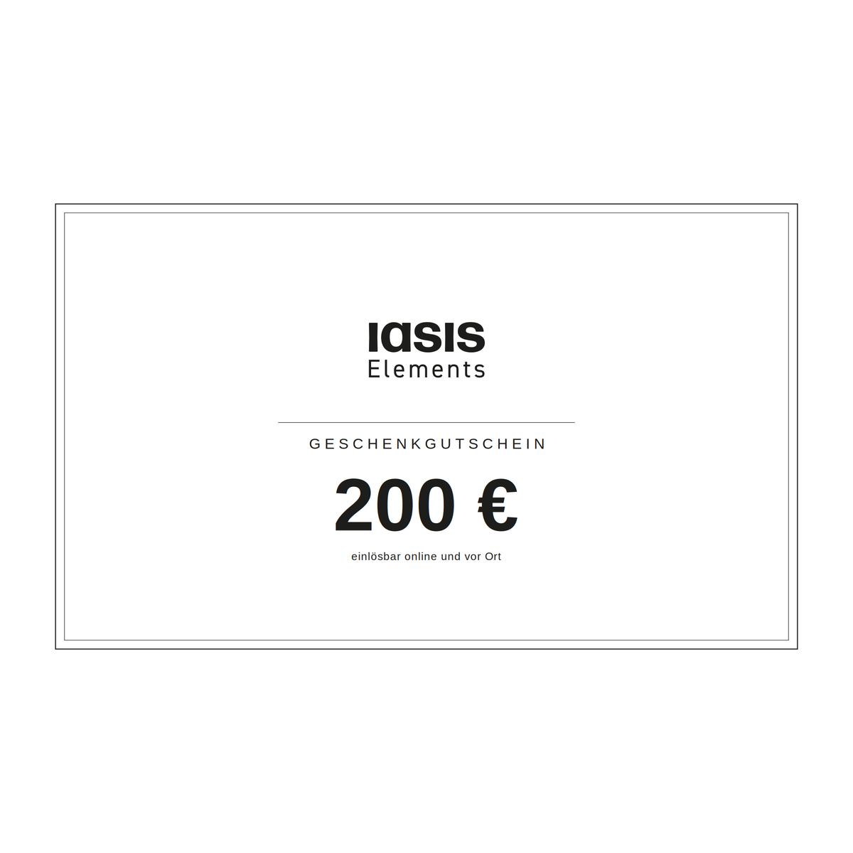 Iasis Elements Geschenkgutschein über 200 Euro